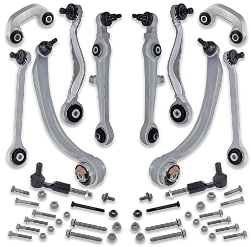 ATEC Germany Querlenkersatz Vorne 2x Querlenker oben vorne, 2x Querlenker oben hinten, 2x Querlenker unten hinten, 2x Querlenker unten vorne, 2x Koppelstange, 2x Spurstangenköpfe, inkl. Schraubensatz