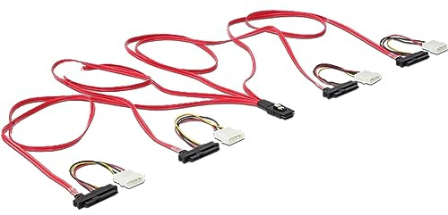 Delock Kabel Mini SAS 36-polig zu 4X SAS 29-polig (SFF 8087 zu 4X SFF 8482 mit Power) 100 cm
