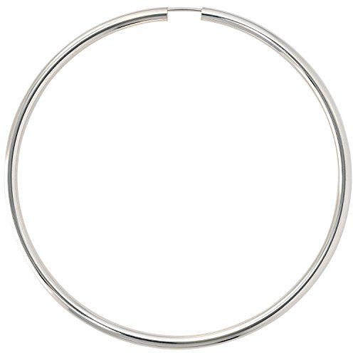 Jobo Damen Creolen rund groß 925 Sterling Silber Ohrringe Durchmesser 70 mm