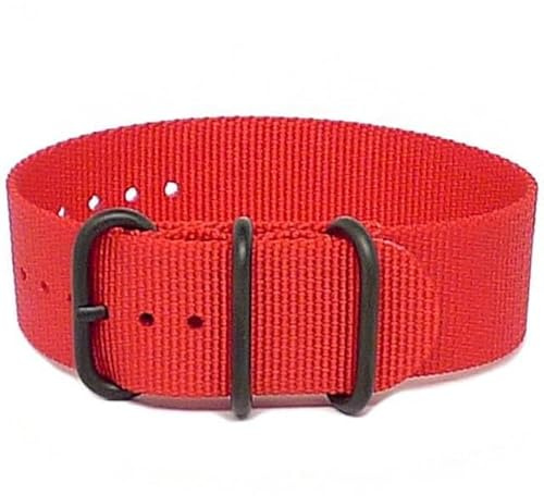Da Luca Ballistisches Nylon-Uhrenarmband, 1 Stück, Rot (PVD-Schnalle): 24 mm