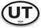 Magnet Me Up Automagnet US State Oval Kühlschrank Locker SUV Heavy Duty Wasserdicht UT Utah Schwarz und Weiß
