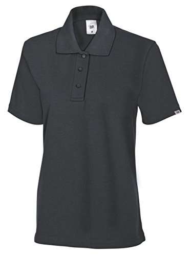 BP 1648-181-56-S Poloshirt für Frauen, 1/2 Ärmel, Polokragen mit Knopfleiste, 64 cm, 220,00 g/m² Stoffmischung, anthrazit, S