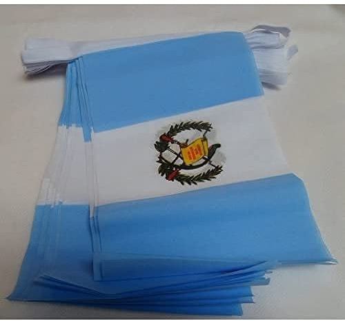 AZ FLAG Guatemala Bunting 6 m 20 flags Light Polyester 21x15 cm | Indoor and outdoor use Guatemalan 20 ft flag bunting flags stitched onto reinforced tape lightweight polyester