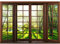 Runa Art Fototapete Fenster Landschaft Modern Vlies Wohnzimmer Schlafzimmer - Made in Germany - 308 x 220 cm Grün Braun 9383010a