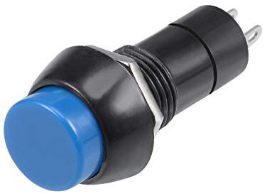 sourcing map 5 Piezas 12mm Azul Interruptor pulsador momentáneo botón redondo PBS-11 SPST 1 NO 1 NC