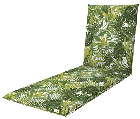 Doppler Auflage Rollliege Living Palmen I Gartenliege-Polster 195x60x6cm aus Baumwolle & Polyester I Liegestuhl-Auflage weich & bequem I Liegenauflage zum Festbinden an Rollliege