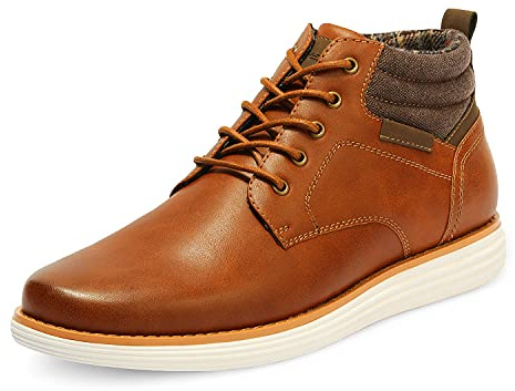 Bruno Marc Mens Ankle Boots Lace-Up Causal Boots Mid Top Sneakers Dress Boots for Men,Size 8,Tan,GRAND-HIGH