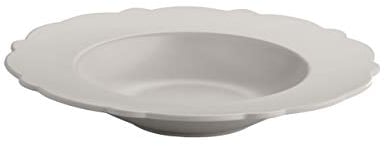 Alessi Dressed en Plein Air MW72 / 2 LG - Assiette Creuse Design avec Décor en Relief, Mélamine, Gris Clair