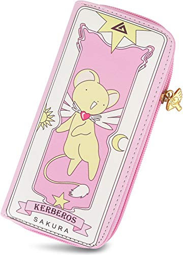 Roffatide Anime Portefeuilles pour Femmes Faux Cuir Rose Longue Portefeuille Dames Sac à Main