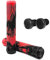 Core Stunt-Scooter Tret-Roller Hand Griffe Soft lang mit Barends/Grip + Fantic26 Sticker (Lava Schwarz/Rot Swirl)