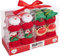 Brubaker 4 Paia di Calzini per Bambini Ragazze 0-12 Mesi - Set di Calzini di Natale per Neonati in Confezione Regalo con Fiocco - Natale con Adesivi di Peluche