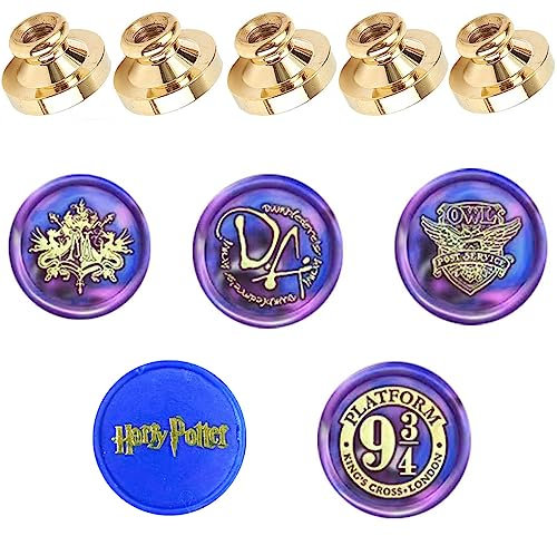 YOKIOU 5PCS Wachs Siegel Stempelkopf Ersatz Retro Antike Siegel Wachs Scrapbooking Stempel Kopf (Harry Potter2)