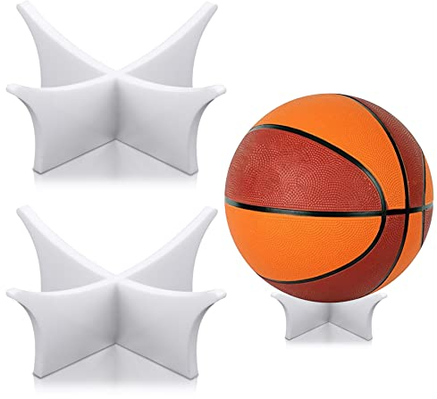 2 Stück Ballhalter Football Halter, Ballständer Football, Basketballständer, Ballständer Regal, Acyal Ballhalter, Ballhalterung für Fussball, Bowling, Basketball, Volleyball und Handball (Weiss)