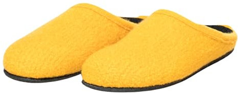 Gottstein Filzpantoffeln Alp-Comfort aus Mulesing-freier Schaf-Schurwolle mit Komfort-Einlegesohle – Handgefertigte Hausschuhe aus Wollfilz für Damen & Herren Größe EU 36-47 Gelb, 40