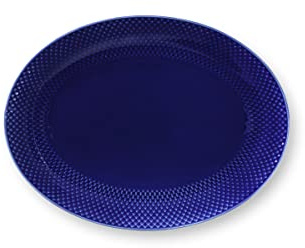 Lyngby Porcelæn Ovale Servierplatte 35x26.5 cm Rhombe Color Porzellan harmonisch