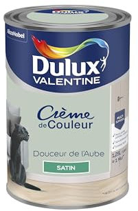 Dulux Valentine Crème de Couleur - Peinture multi-supports intérieure - Satin Douceur de l'Aube 1,25 L