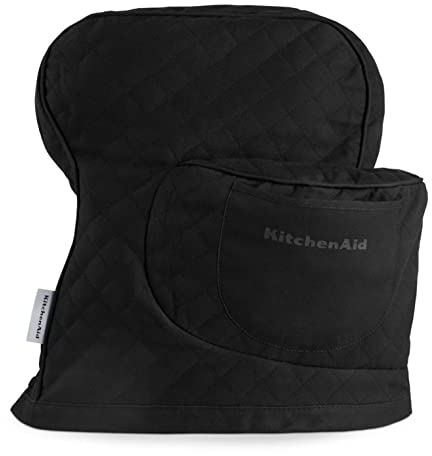 KITCHENAID Abdeckung für Standmixer mit Kippkopf, mit Aufbewahrungstasche, gesteppt, 100% Baumwolle, Onyx-Schwarz, 36,6 x 45,7 x 25,4 cm
