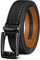 BULLIANT Gürtel Herren, Ledergürtel Herren Gürtel Ratsche Automatik Schnalle für Anzug und Freizeit 35mm,Größe Angepasst(Schwarz-115cm/32-38 taille verstellbar)