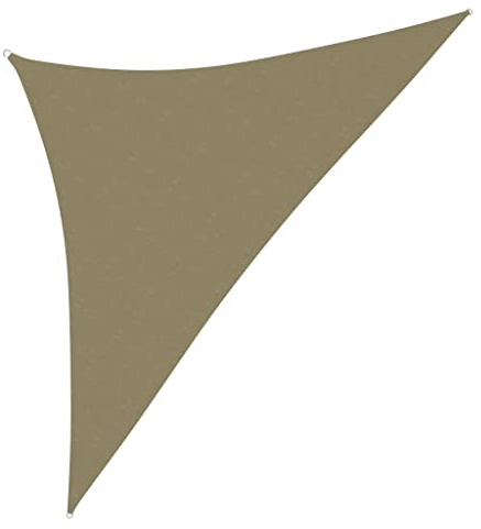 HOMIUSE Sonnensegel 5x5x6 m Segeltuch Sonnensegel Wasserdicht Strand Balkon Regenschutz Seilspannmarkise Dreieck Sonnenschutz Balkon Beige