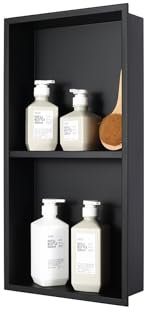 IKITRAEE Shower Niche Ready for Tile Insert Storage Shelf Stainless Steel Shower Wall Niche Tile Needed Recessed Niche Shower for Storage, Stainless Steel Bathroom Shelfshower niche12X24 INCH