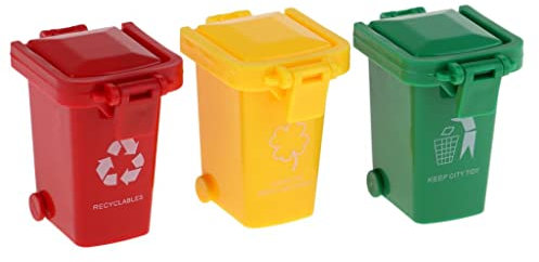harayaa 3 Piezas Mini Cubo de Basura Juguete para Niños Modelo de Bote de Basura Juguete Educativo de Plástico Adecuado para Fiestas Infantiles Regalos Creati, 3 Piezas, Individual