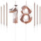 Rose Gold 18th Birthday Candles Set - Number 18 Rose Gold Long Birthday Candles for Cake Topper Decorations