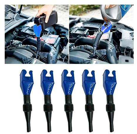 JNNJ 5 Piezas Embudo Para Gasolina, Embudo De Plástico Para Aceite De Motor, Embudo Flexible De Drenaje Gasolina, Embudos Diésel Para Motocicletas, Coches, Gasolina Y Usos Domésticos(Azul)