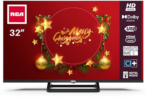 RCA 32 Pollici(80cm) TV Televisori LED HD Ready Triplo sintonizzatore (DVB-T/T2-C-S/S2) HDMI USB CI/CI+ modalità hotel, lettore multimediale USB