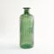 Large Recycled Glass Bottle Mediterranean Style with Striped Design - Handmade Glass for Home Decoration as Vase (Olive Green)