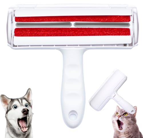 Quita pelos Mascota Multifunción para Mascotas: Ideal para Perros y Gatos, Efectivo en Pelo Corto y Largo, Aspira y Limpia Pelusas en Ropa, Sofás y Tapicerías, Limpiador de Lint Portátil (Rojo)