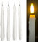 Online Fuchs 4 LED Stabkerzen im Set mit Wachstropfen aus Echtwachs inklusive Fernbedienung und Timerfunktion - 198 (Weiß)
