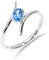 HIMALYA QUARTZ 925 Silber Ring für Frauen Solitär Statement Ring Ethno Vintage Edelstein Ring Natur Schweizer Blautopas Oval Form Schliff Stein Hochzeit Verlobungsring