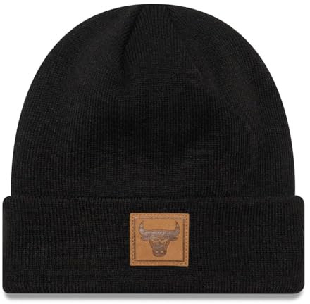 New Era Team Patch Cuff Beanie Chicago Bulls Schwarz, Size:OneSize