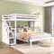 Kinderbett Etagenbett 90x200 & 140x200, Hochbett mit Treppe und 4 Schubladen, Kinder und Mutterbett mit Schreibtisch & Aufbewahrungsschrank, Funktionsbett Stockbett Jugendhochbett, Ohne Matratze,Weiß