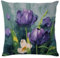 Kissenhülle 45X45 Lila Blumen Kopfkissenbezug Mit Unsichtbarer Reißverschluss,Leinen Dekorativ Zierkissenbezüge Waschbare Outdoor Kissen Sofakissen Kissenhülle,Zierkissen & Hüllen