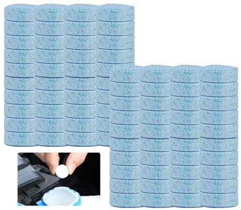 80pcs Car Screenwash Tablets, Concentrated Windscreen Car Wiper Solid Cleaning Effervescent Tabs, Multifunctional Washer Fluid Tablets for Cleaning Car Glass Wiper Kitchen Windows Screen Etc
