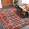 NETLINE HOME Teppich Wohnzimmer - Waschbarer - Teppich Rutsch Stop - rutschfeste Teppiche Aus Baumwolle Gewebt - Vintage Boho Teppich Für, Schlafzimmer Küche Flur Und Salon (Ziegelrot, 80X150)