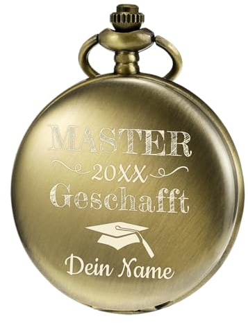 TREEWETO Taschenuhr mit Gravur Personalisierte Abschiedsgeschenk, Geschenk für Herren Söhne Tochter Freund