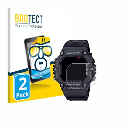 BROTECT Schutzfolie für Casio AE-1600H | 2 Stück Transparenter Displayschutz Made in Germany Klare Displayschutz-Folie Clear Einfache Montage Case-Friendly