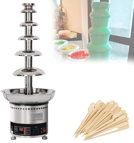 VzxCrue Macchina della Fontana di Cioccolato di Grande capacità, Fontana della Fonduta di Cioccolato di Uso Commerciale,per L'Attrezzatura del Buffet 6Tiers