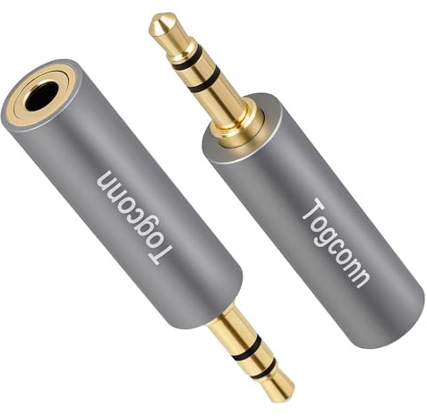 3,5 mm TRRS auf TRS Adapter, 2 Stück, 1/8 Zoll 3,5 mm 4-polige TRRS-Buchse auf 3-poligen TRS-Stecker, Mikrofon, Audio-Klinken-Konverter, Anschluss für Handy, Kopfhörer, Mikrofon, 4-polig auf 3-polige