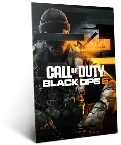 Displate Metallposter Call of Duty - Black Ops 6 Logo Vertical - Soldier Artwork Plakat - Wandbilder Bilder Spielzimmer Deko Schlafzimmer - Geschenk - Wanddeko Metall Poster 32 cm x 45 cm