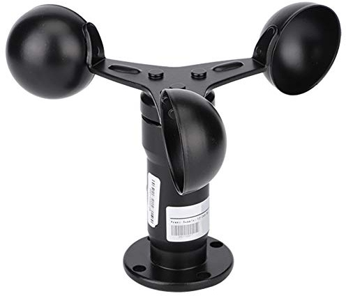 Jonlaki Anemometer mit Impulsausgang, Windgeschwindigkeitssensor aus Aluminiumlegierung mit 360-Grad-Messung und Kabel