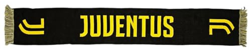 JUVENTUS Sciarpa Jacquard Ufficiale Nero/Giallo 100% Acrilico con Scritta 2400196