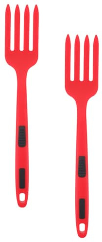 Artibetter Tenedor de Espaguetis de Silicona Rojo, Resistente al Calor y No Se Deforma, Pack de 2 Piezas, Apto para Cocina y Lavado Fácil