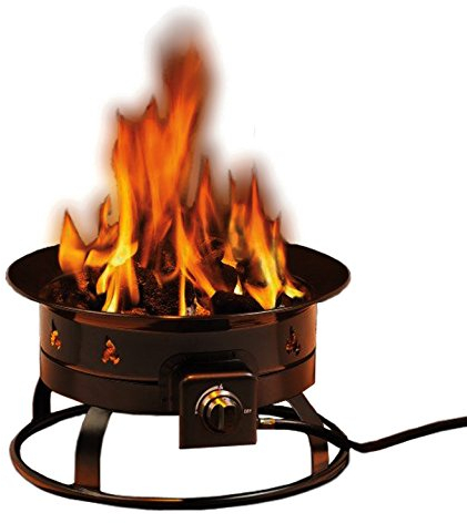 Heininger 5995 58.000 BTU Tragbare Propangas-Feuerstelle, rauchfrei, für den Außenbereich, legierter Stahl, Schwarz