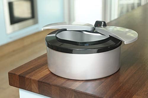 Hands-touch-pedal-free, mini 2l kitchen sink worktop recycling food waste rubbish caddy, motion sensor bin Touchless automatic opening and closing lid