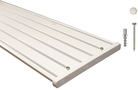 iso-design Gardinenschienen 6 läufig aus Aluminium in weiß - vorgebohrt, 100 cm