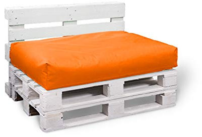 BuBiBag Palettenkissen Sitzkissen Sitzauflage Sitzfläche für In & Outdoor Größe & Farbe auswählbar (120x80x15 cm, orange)