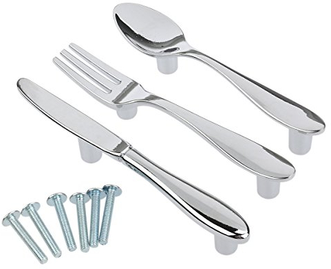 NUOLUX 3pcs couteau cuillère fourchette armoires de cuisine tiroir placard Pull manches boutons